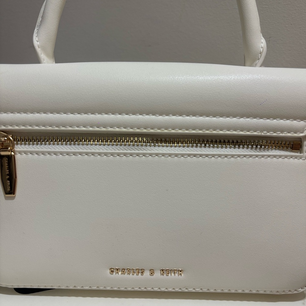 Charles & Keith Floral Mesh Top Handle Bag - Chalk - Picture 8 of 8